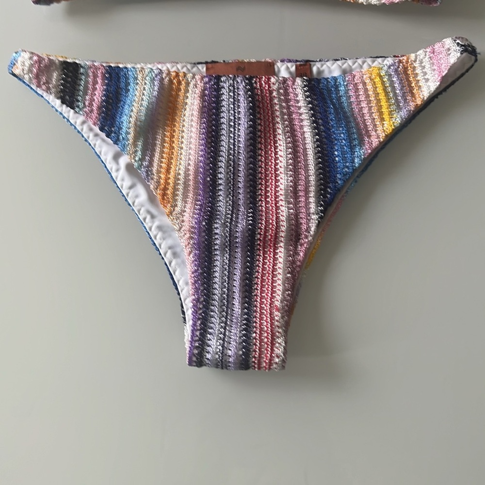 Missoni Multicolor Striped One-Shoulder Bikini — Blue Strap - Picture 8 of 16